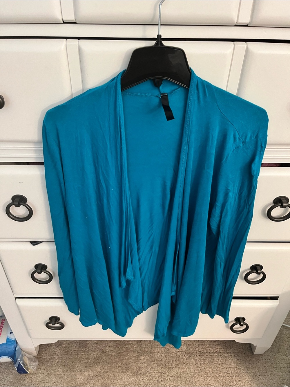 Rags and Couture Teal Open Drape Cardigan